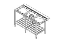 ERR-R 1550, 2050, 2550 Eelpesulaud rullraja ja riiuliga 1550/2050/2550mm