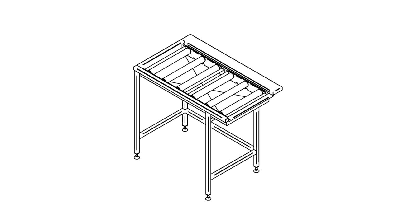 SRR 1050 Stainless steel sorting table with roller tracks 1050mm