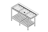 SRR-R 1550, 2050, 2550 Sorteerimislaud rullraja ja riiuliga 1550/2050/2550mm
